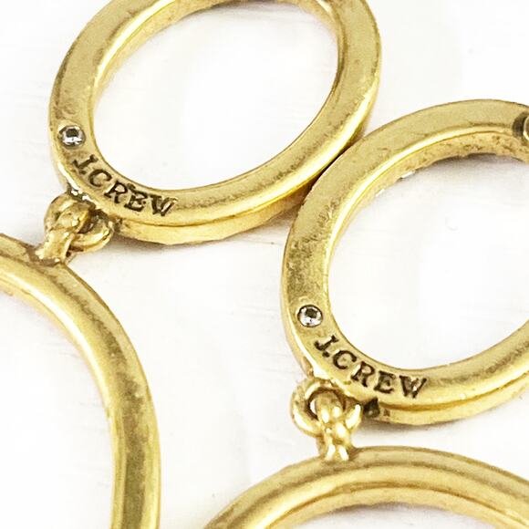 J. Crew Pink Pave Crystal Long Hoop Earrings - Picture 5 of 8